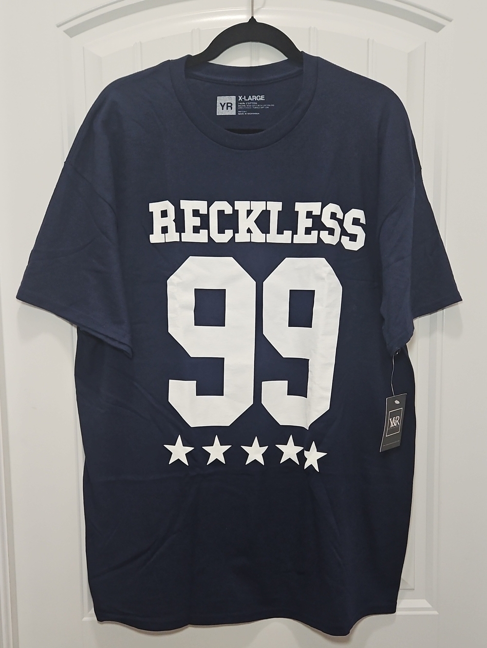 Young & Reckless Navy Graphic 'RECKLESS 99' Tee XL New Men's Streetwear Casual